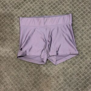 metallic purple under armour 3 inch spandex